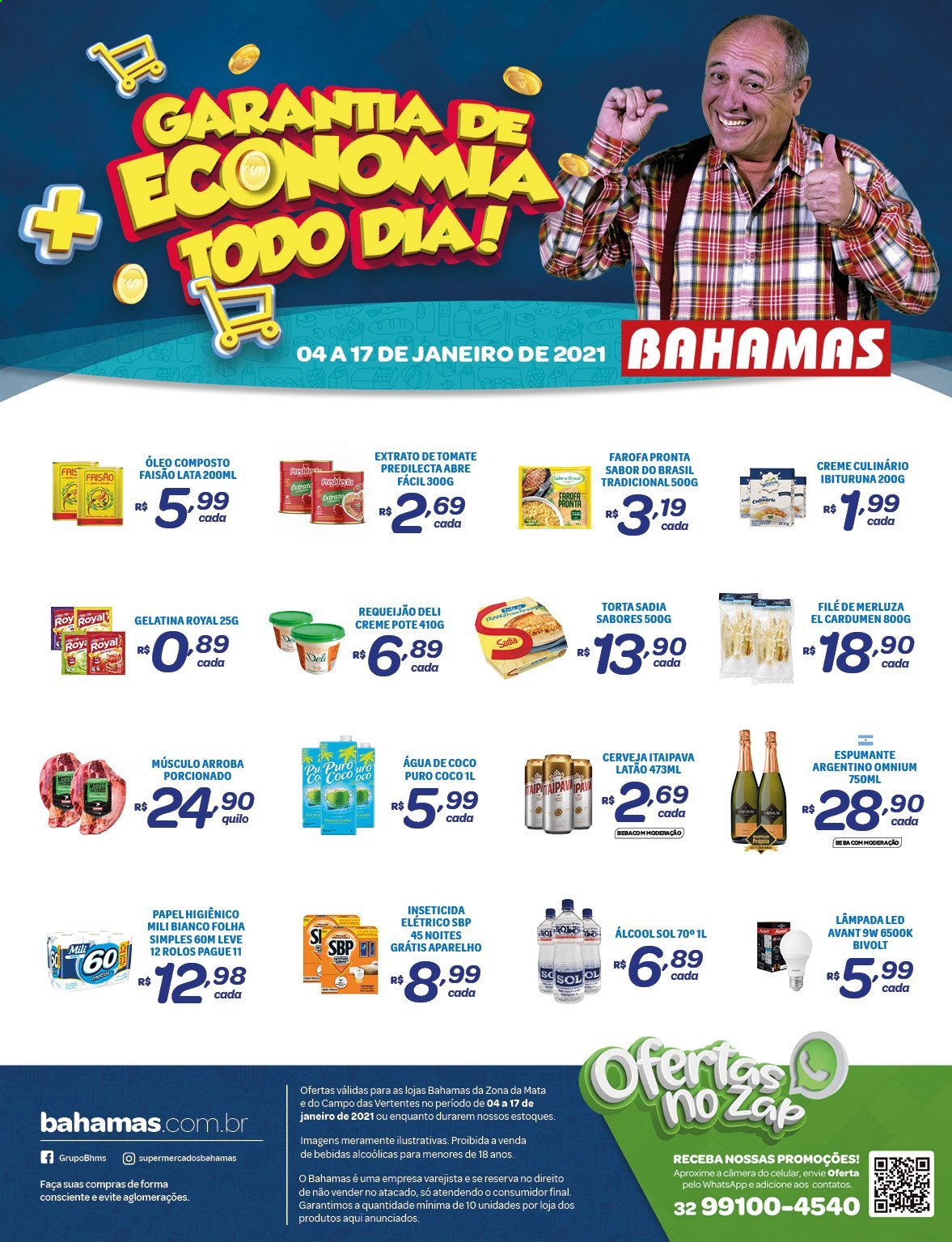 Encarte Bahamas Supermercados  - 04.01.2021 - 17.01.2021.