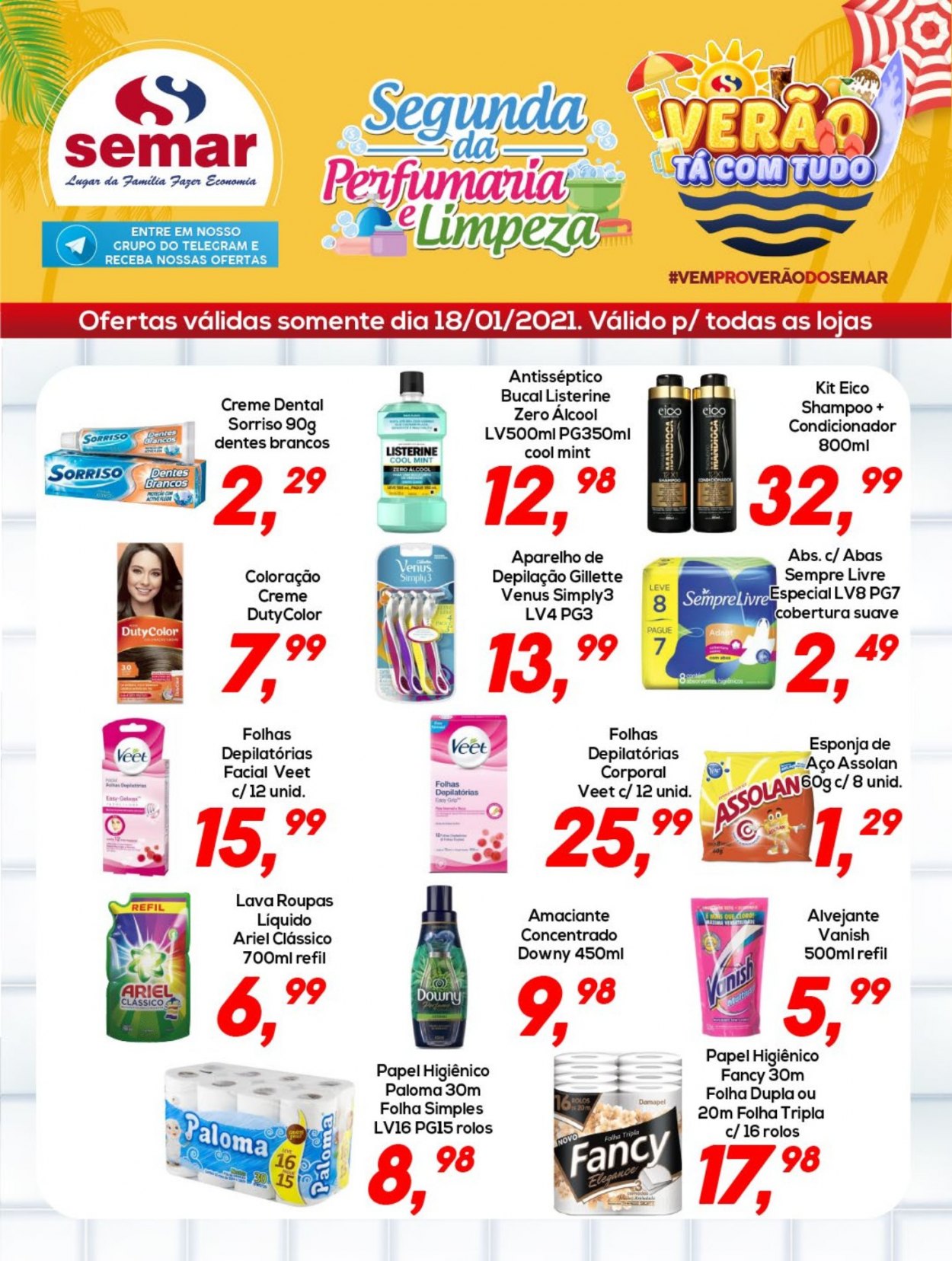 Encarte Semar Supermercados  - 18.01.2021 - 18.01.2021.