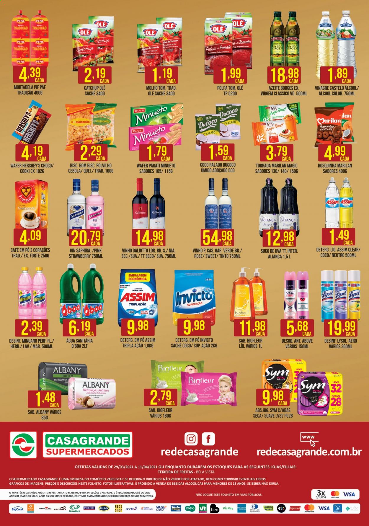 Encarte Casagrande Supermercados  - 29.03.2021 - 11.04.2021.