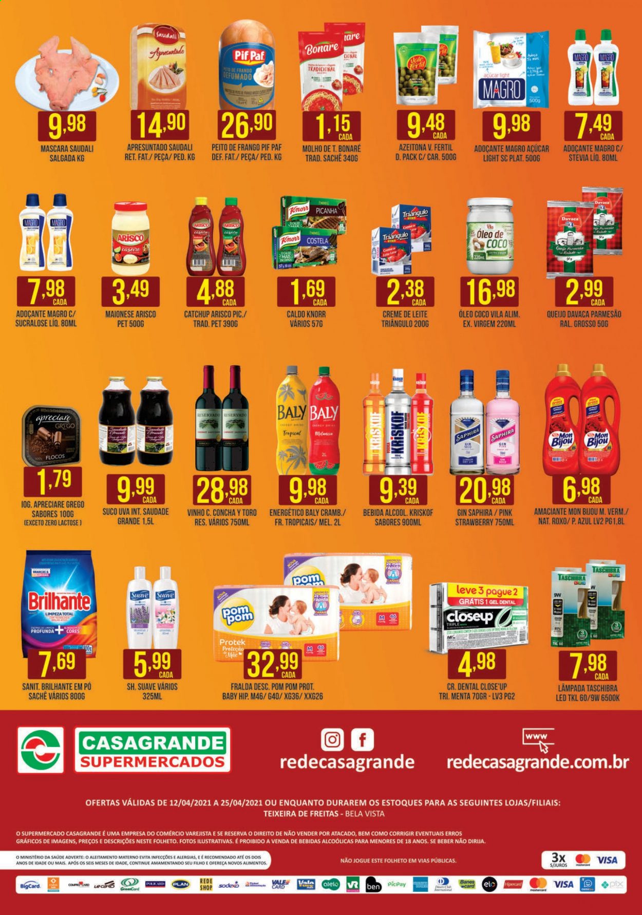 Encarte Casagrande Supermercados  - 12.04.2021 - 25.04.2021.