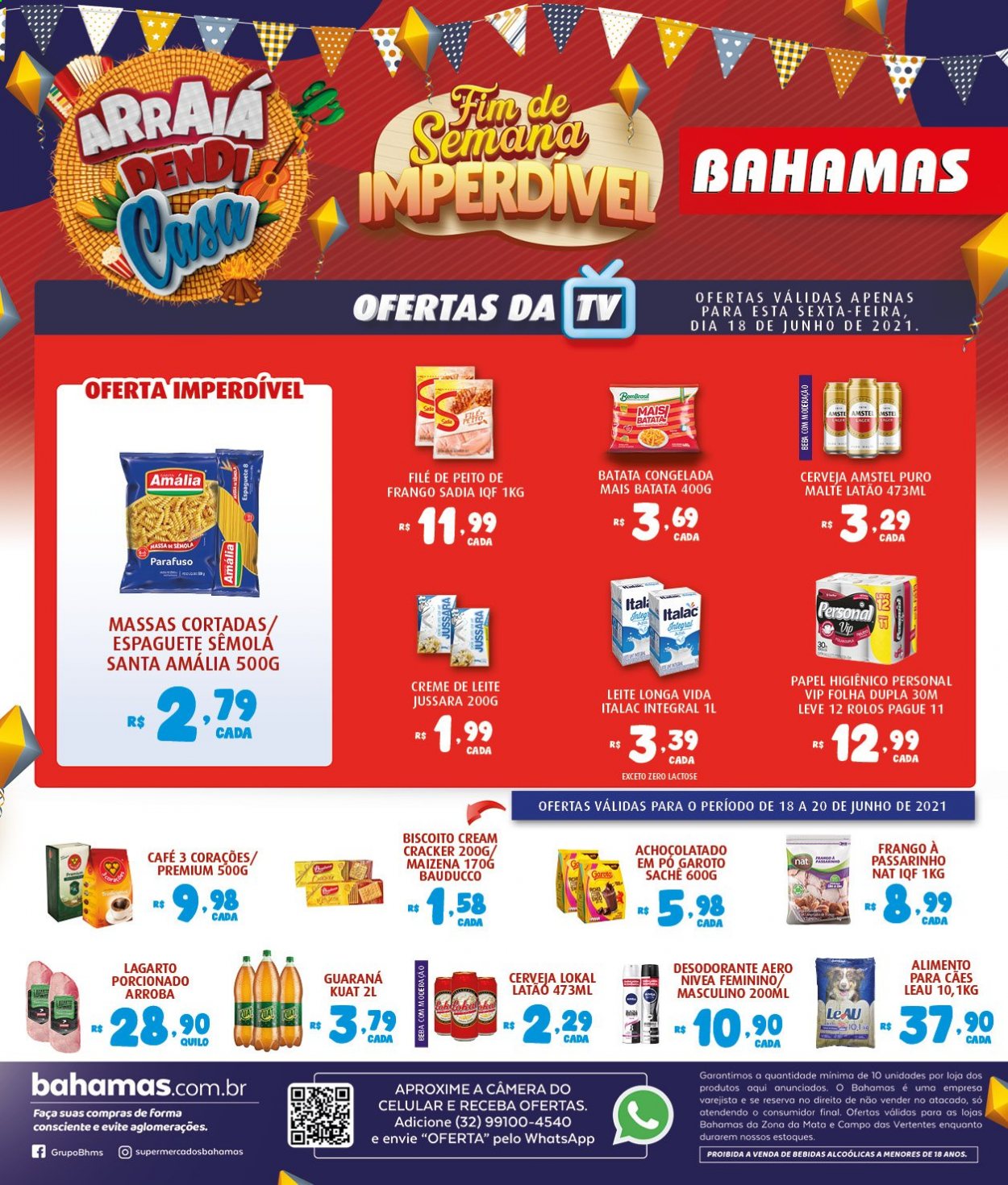 Encarte Bahamas Supermercados  - 18.06.2021 - 20.06.2021.