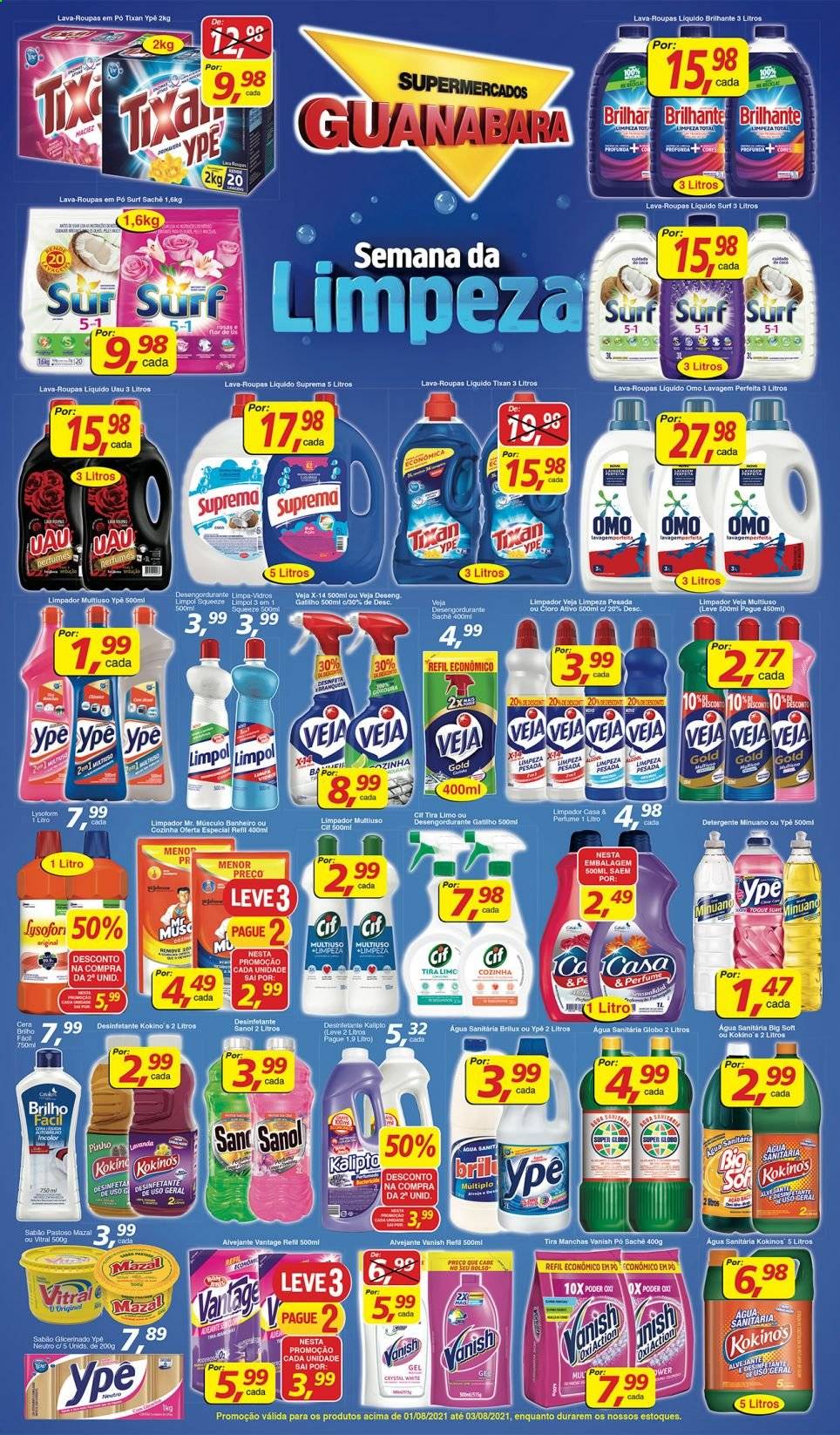 Encarte Supermercados Guanabara  - 01.08.2021 - 03.08.2021.