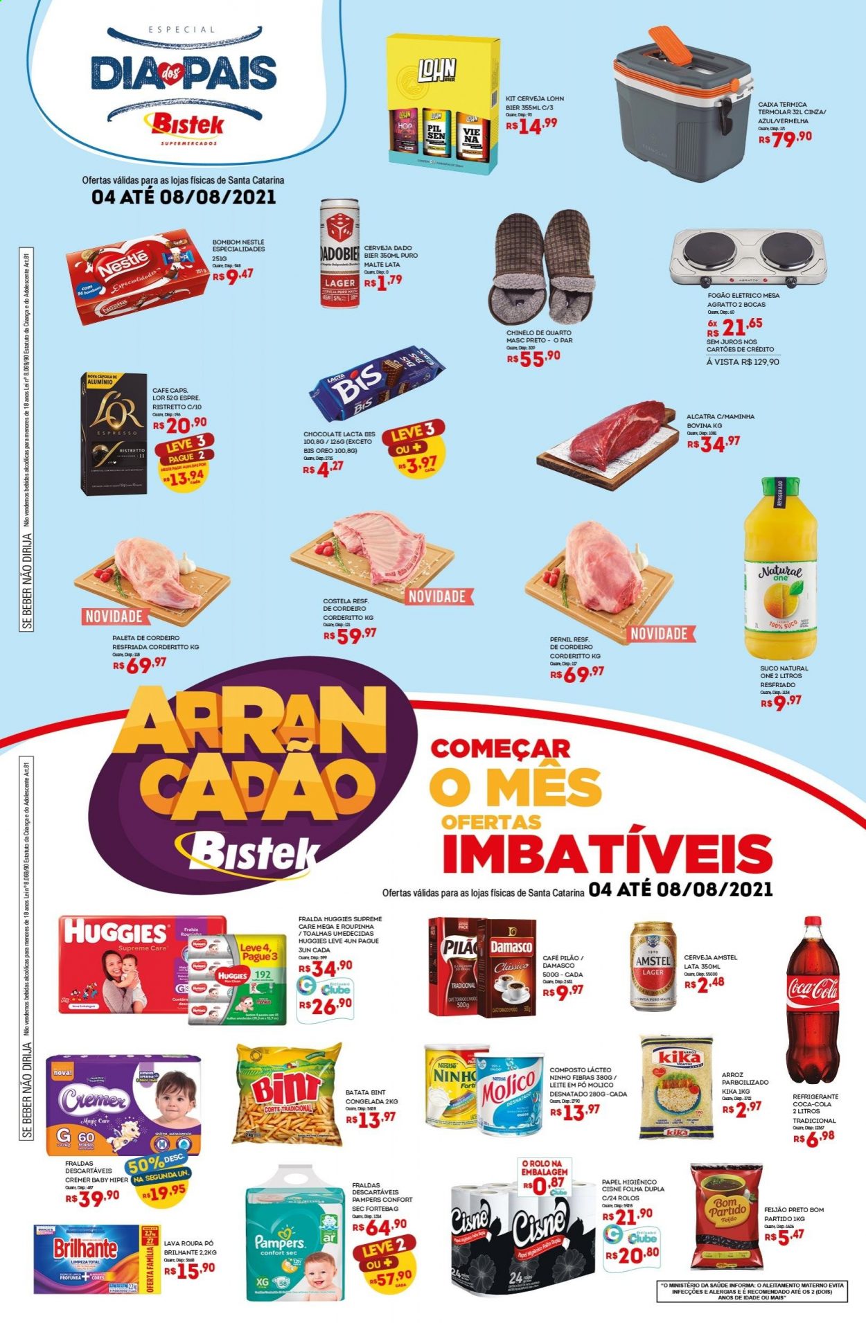 Encarte Bistek Supermercados  - 04.08.2021 - 08.08.2021.