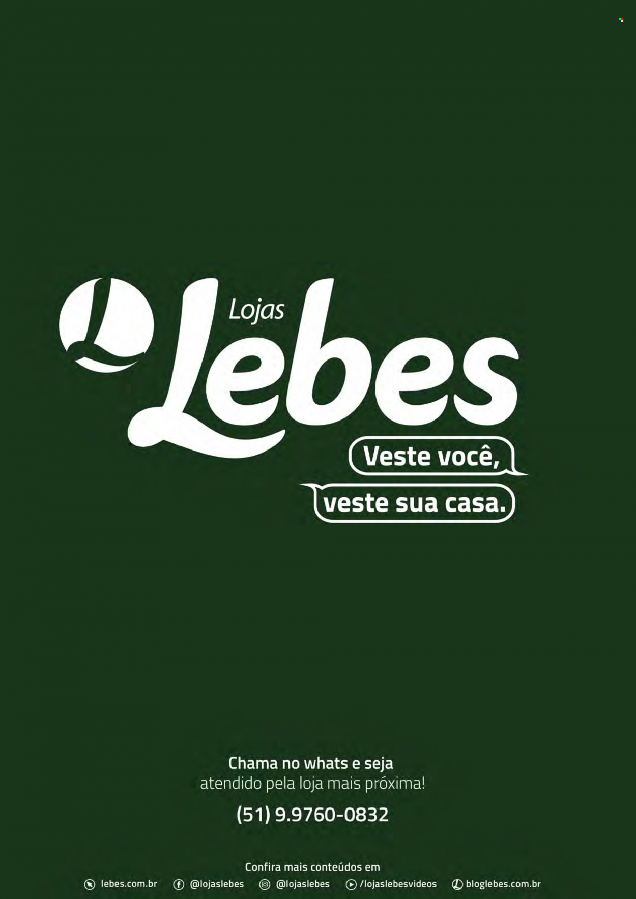 Encarte Lojas Lebes  - 01.04.2022 - 30.07.2022.