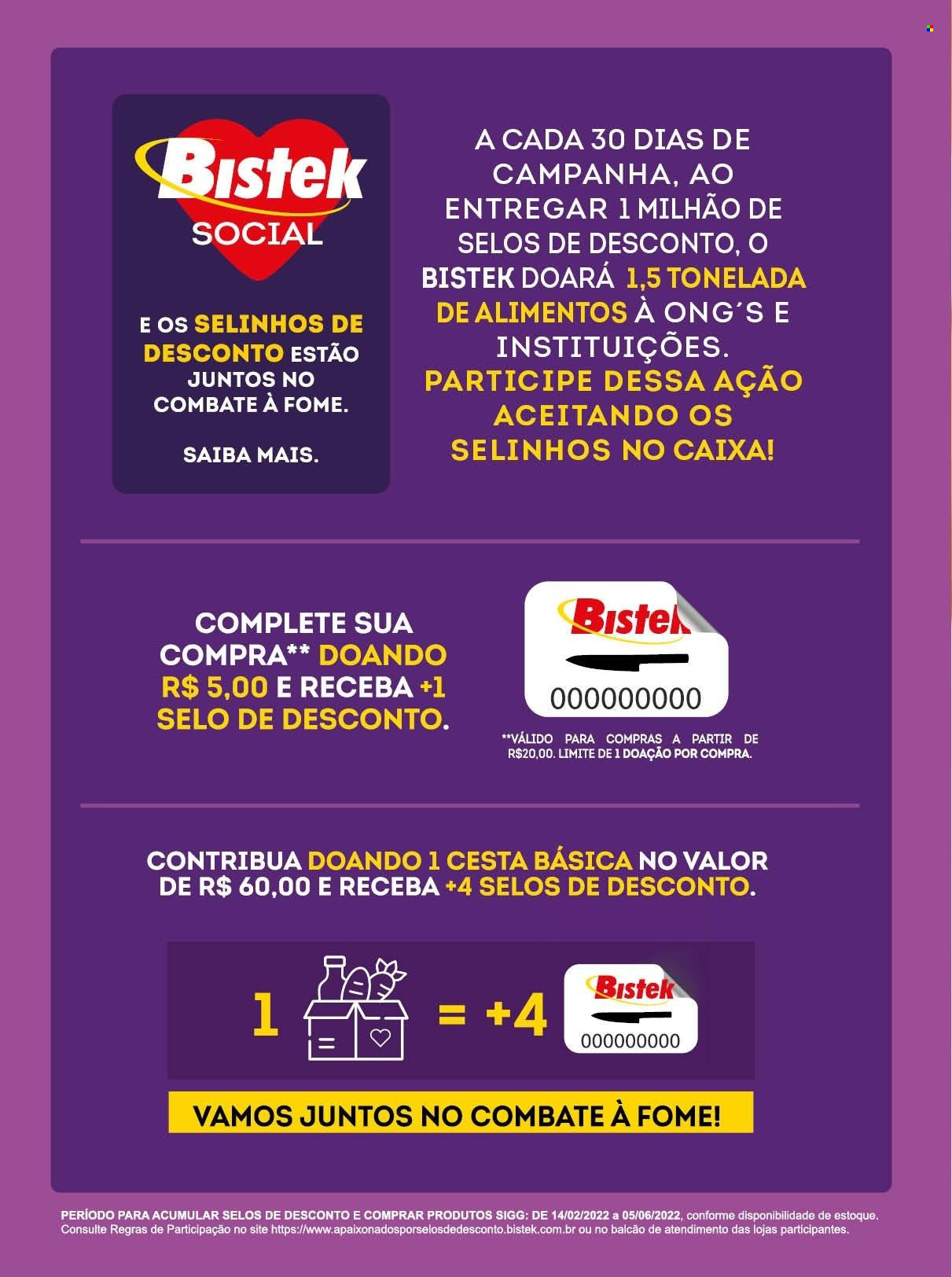 Encarte Bistek Supermercados  - 11.05.2022 - 24.05.2022.