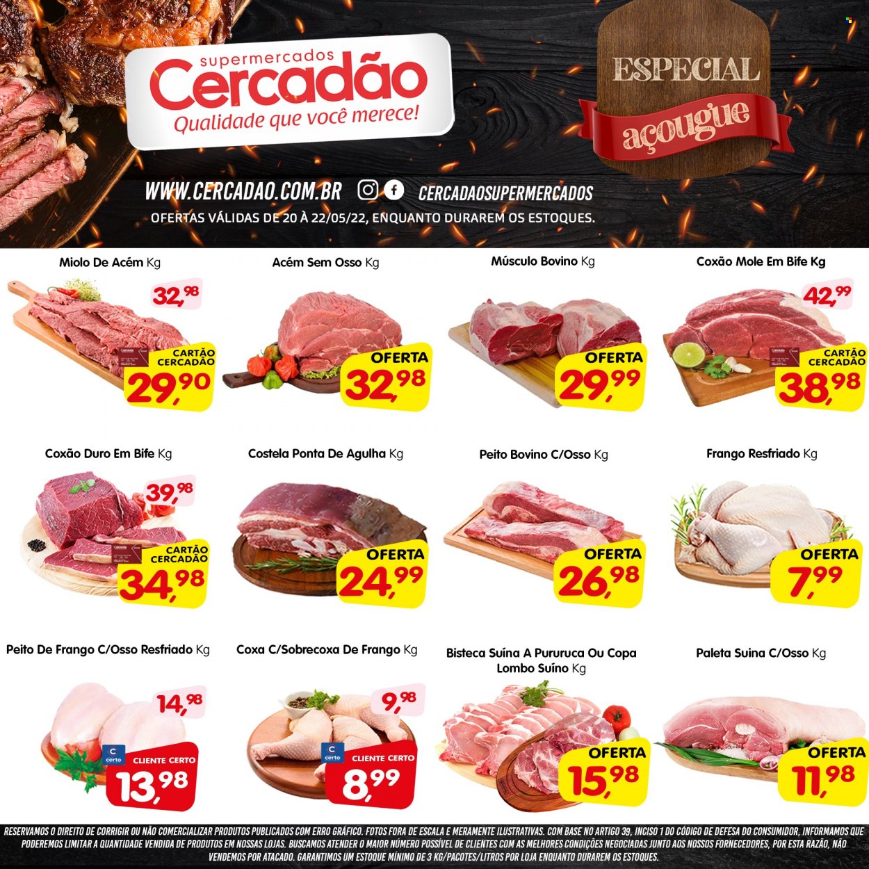 Encarte Cercadão Supermercados  - 20.05.2022 - 22.05.2022.