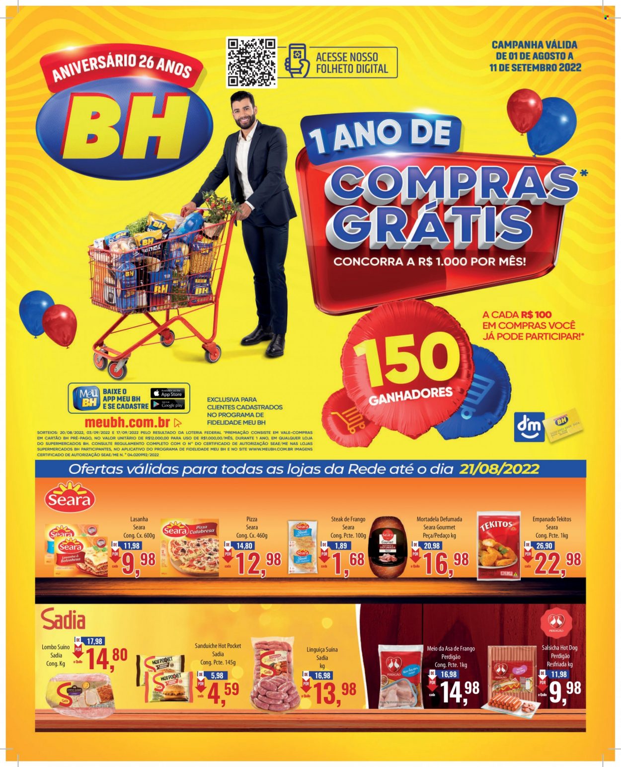 Encarte Supermercados BH  - 01.08.2022 - 21.08.2022.