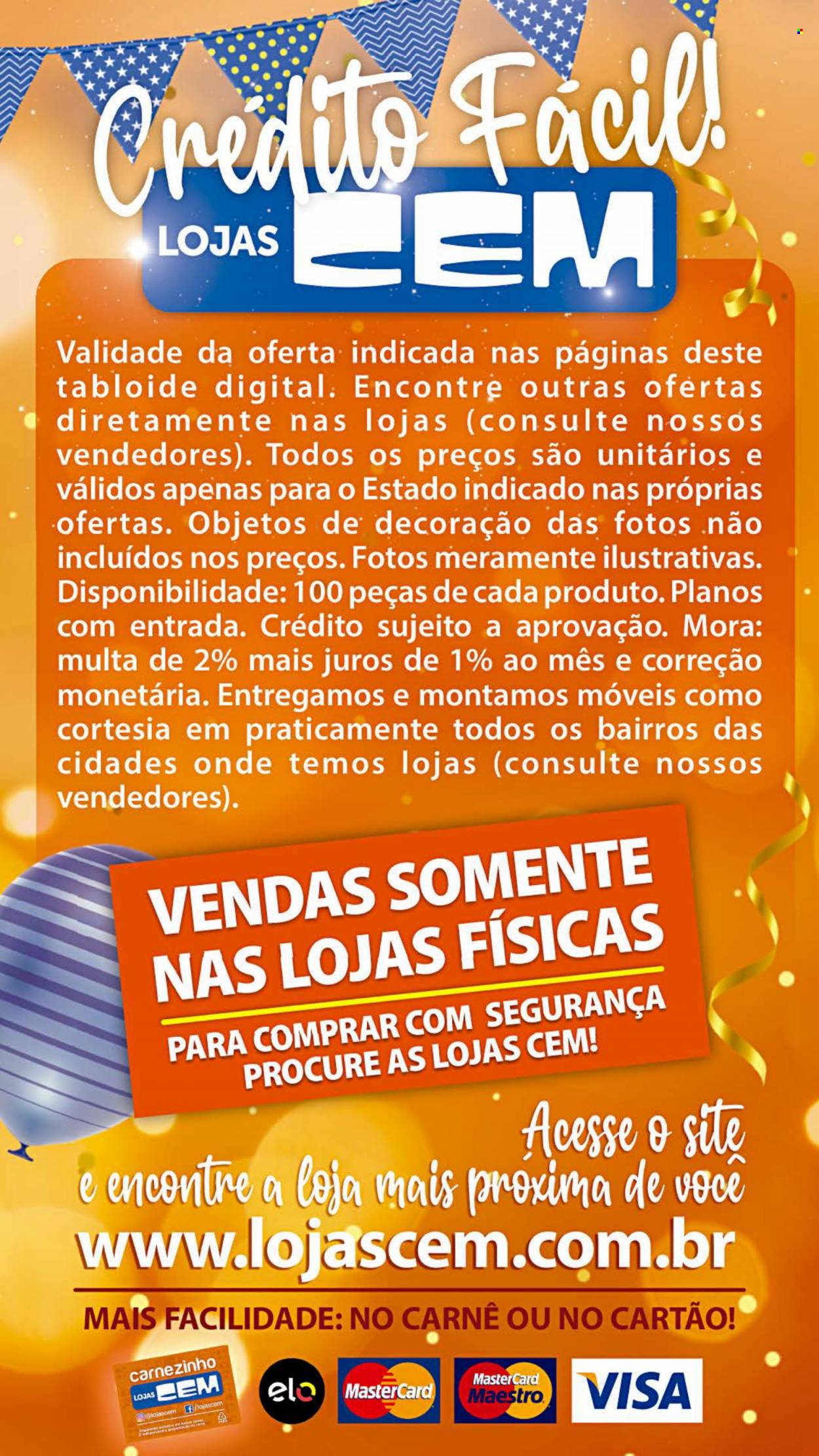 Encarte Lojas Cem  - 01.08.2022 - 13.08.2022.