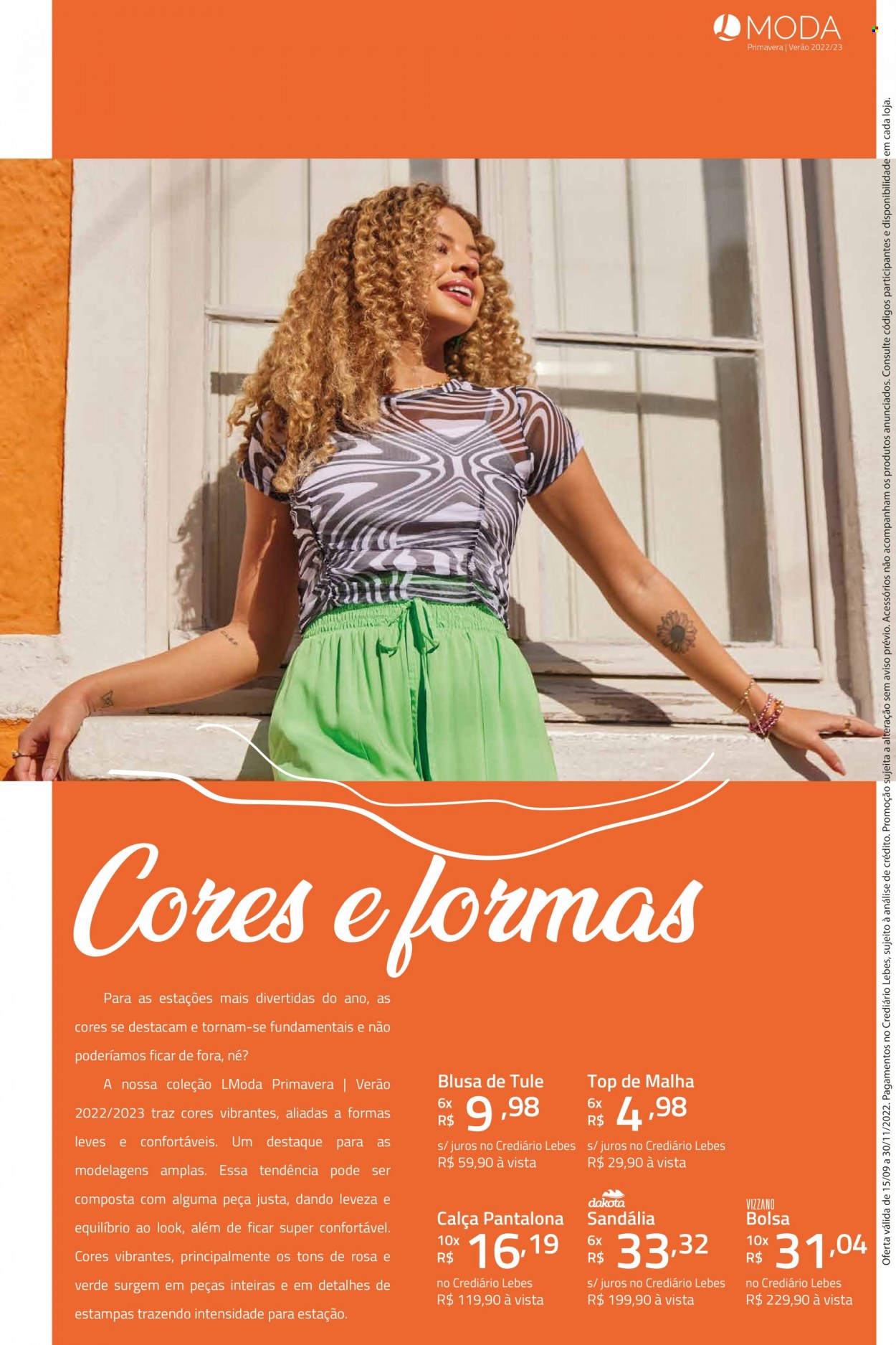 Encarte Lojas Lebes  - 15.09.2022 - 30.11.2022.