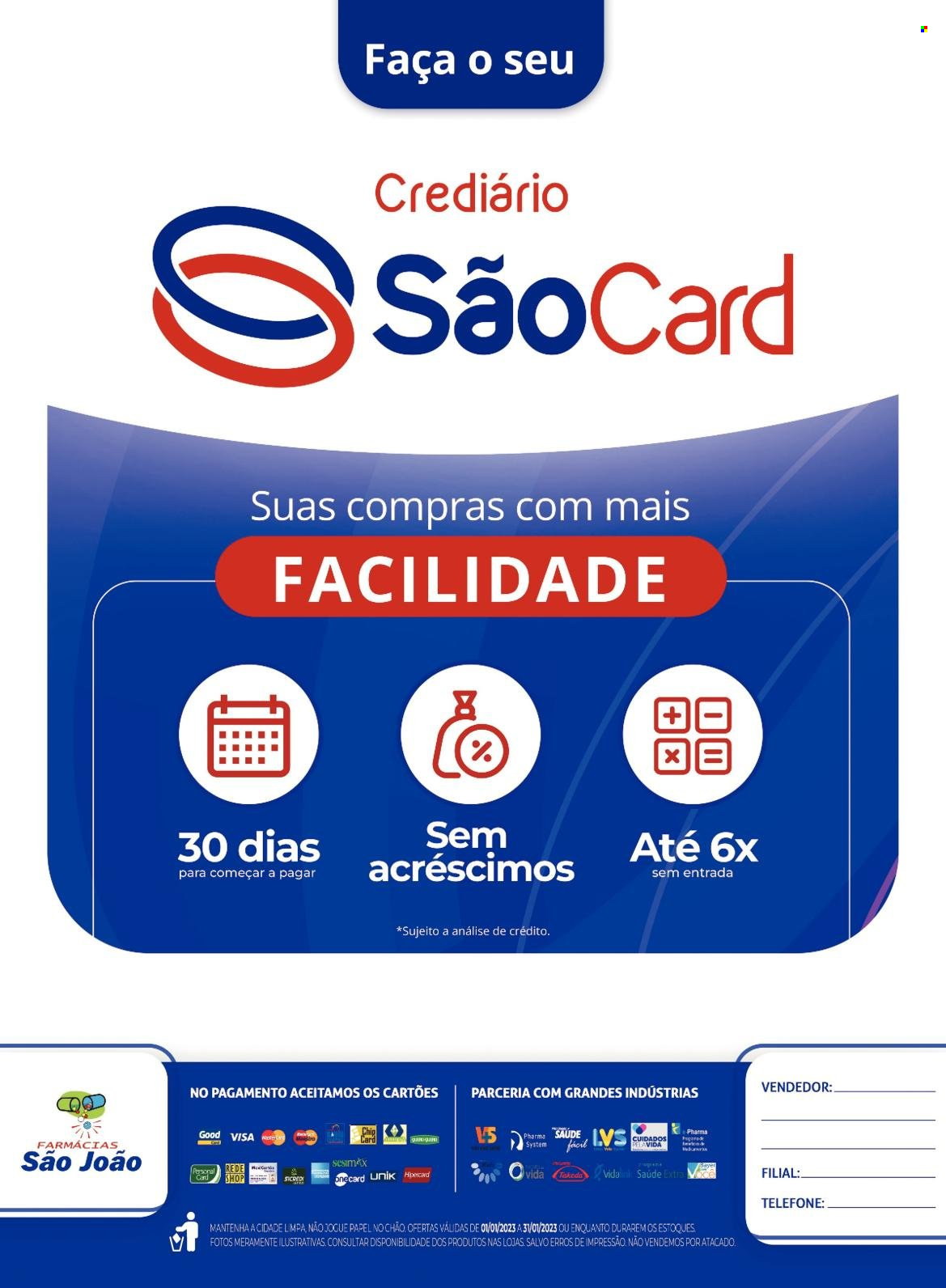 Encarte Farmácias São João  - 01.01.2023 - 31.01.2023.