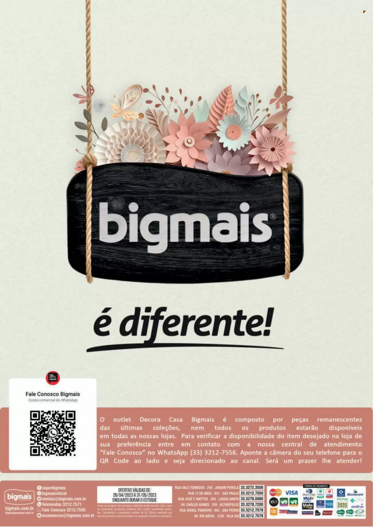Encarte Big Mais Supermercados  - 26.04.2023 - 31.05.2023.