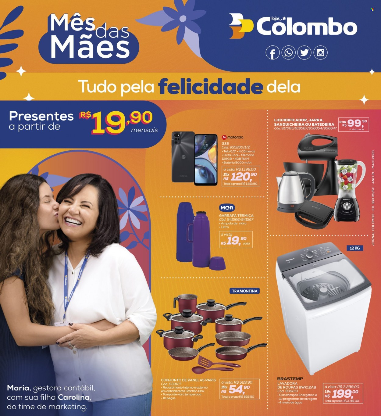 Encarte Lojas Colombo  - 01.05.2023 - 31.05.2023.