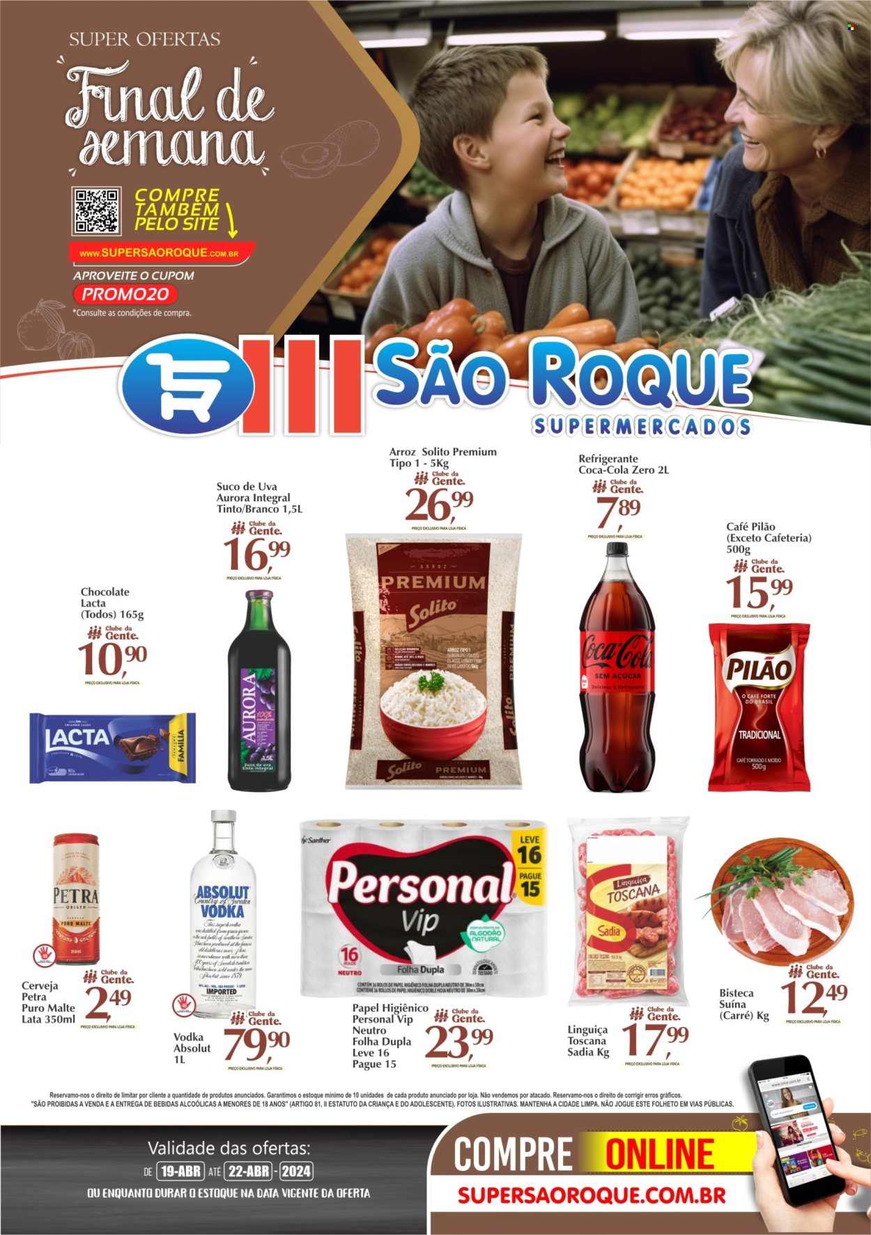 Encarte São Roque Supermercados  - 19.04.2024 - 22.04.2024.