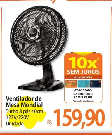 Ventilador de Mesa Mondial