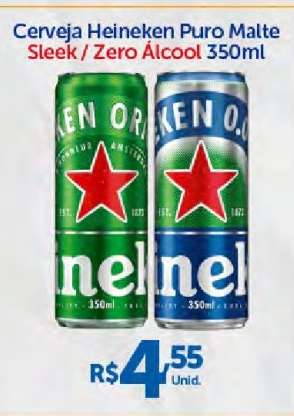 Cerveja Heineken Puro Malte Sleek / Zero Álcool 350ml