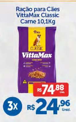 Ração para Cães VittaMax Classic Carne 10,1Kg