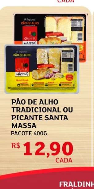 Pão de Alho Tradicional ou Picante Santa Massa