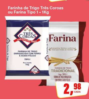 Farinha de Trigo Três Coroas ou Farina Tipo 1