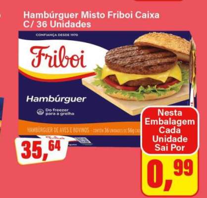 Hambúrguer Misto Friboi Caixa C/ 36 Unidades