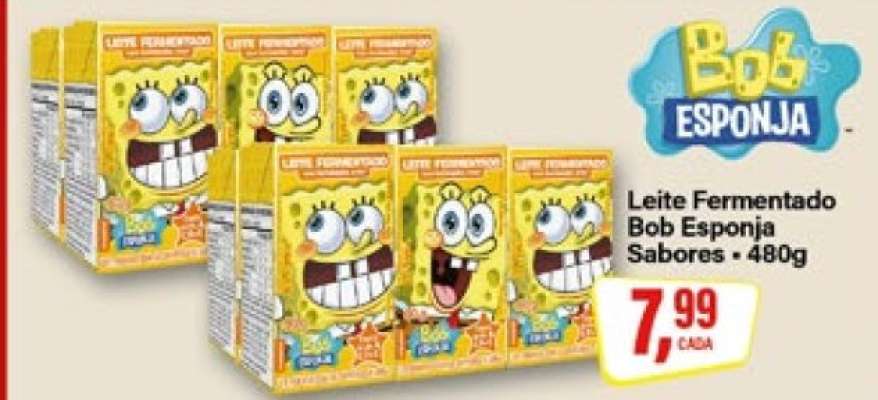 Leite Fermentado Bob Esponja Sabores