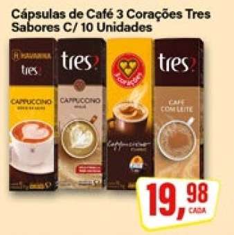Cápsulas de Café 3 Corações Tres Sabores C/ 10 Unidades