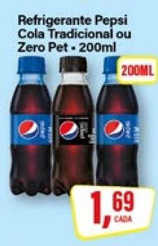 Refrigerante Pepsi Cola Tradicional ou Zero Pet - 200ml