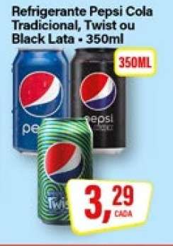Refrigerante Pepsi Cola Tradicional, Twist ou Black Lata